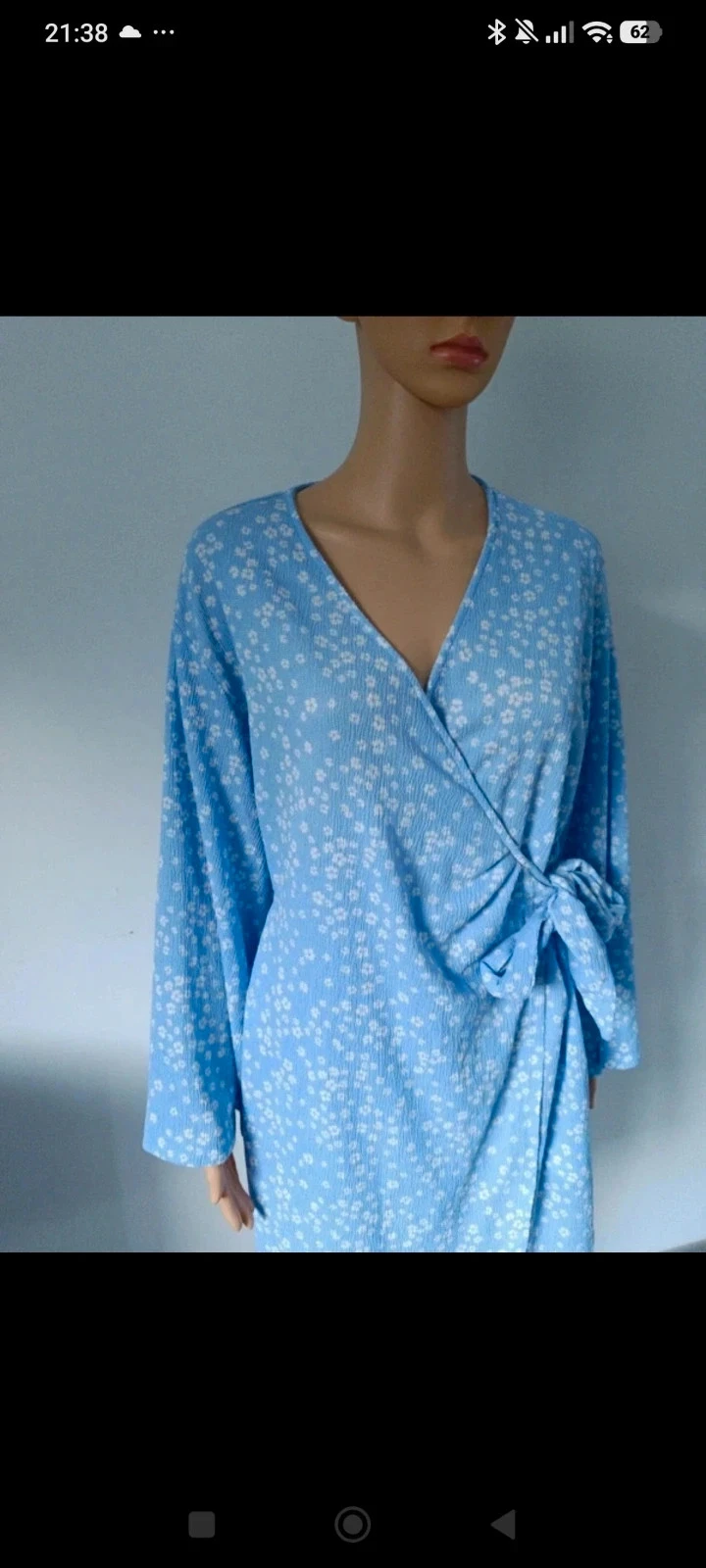 Robe portefeuille Esmara 38/40 bleue à fleurs manches longues – photo 10